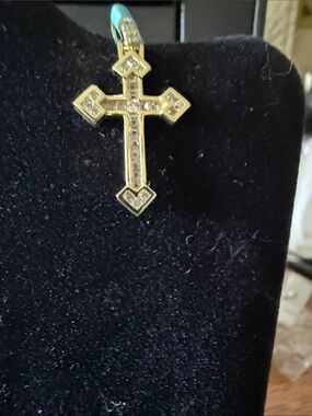 925 Sterling silver moissanite 0.90 ctw VVS  Cross Pendant
